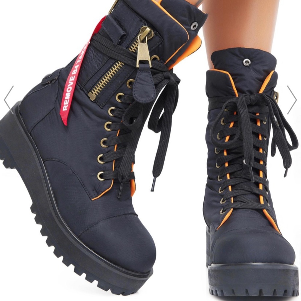 Dolls Kill Combat flight boots
